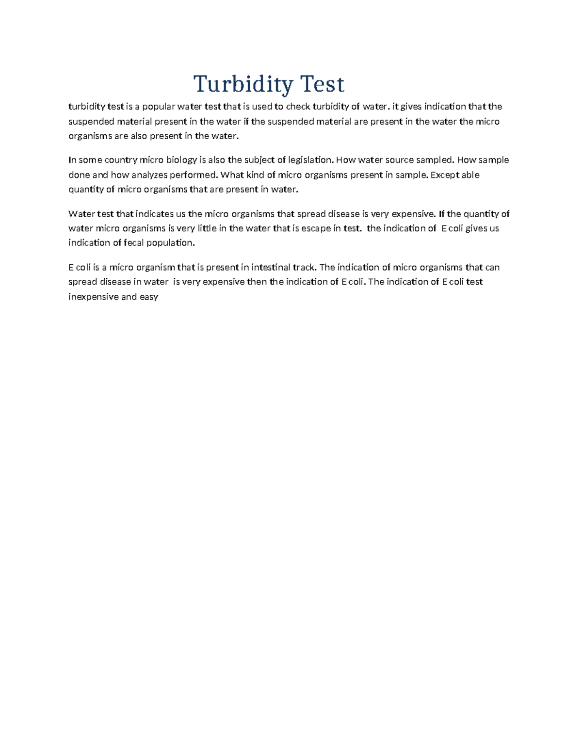 Turbidity Test - Turbidity Test turbidity test is a popular water test ...