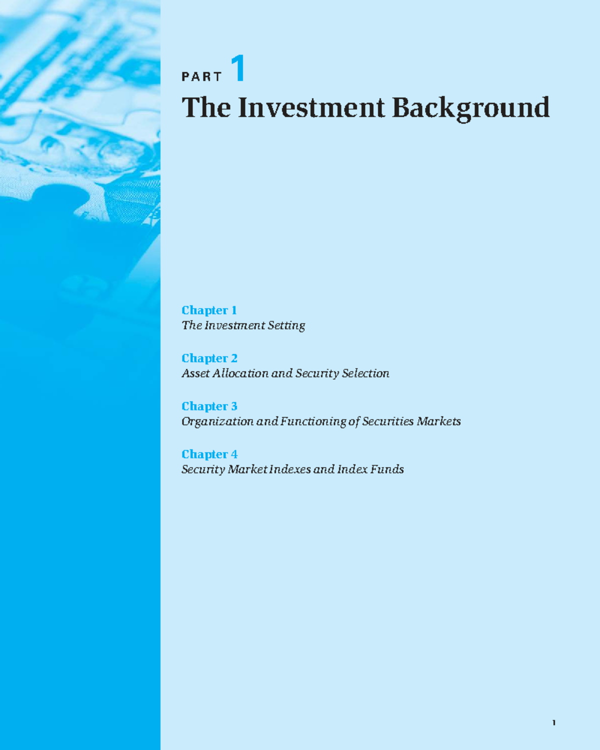 Investment Analysis: Background, Asset Allocation & Market Functioning ...