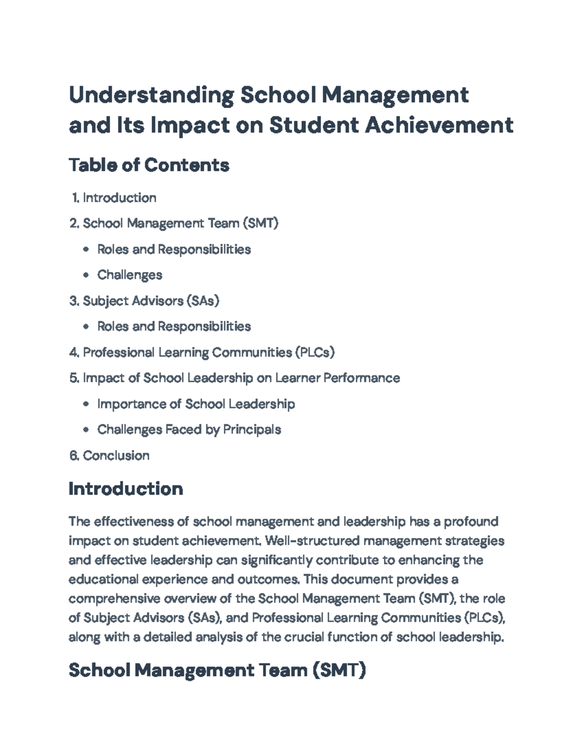 Understanding School Management and Its Impact on Student Achievement ...