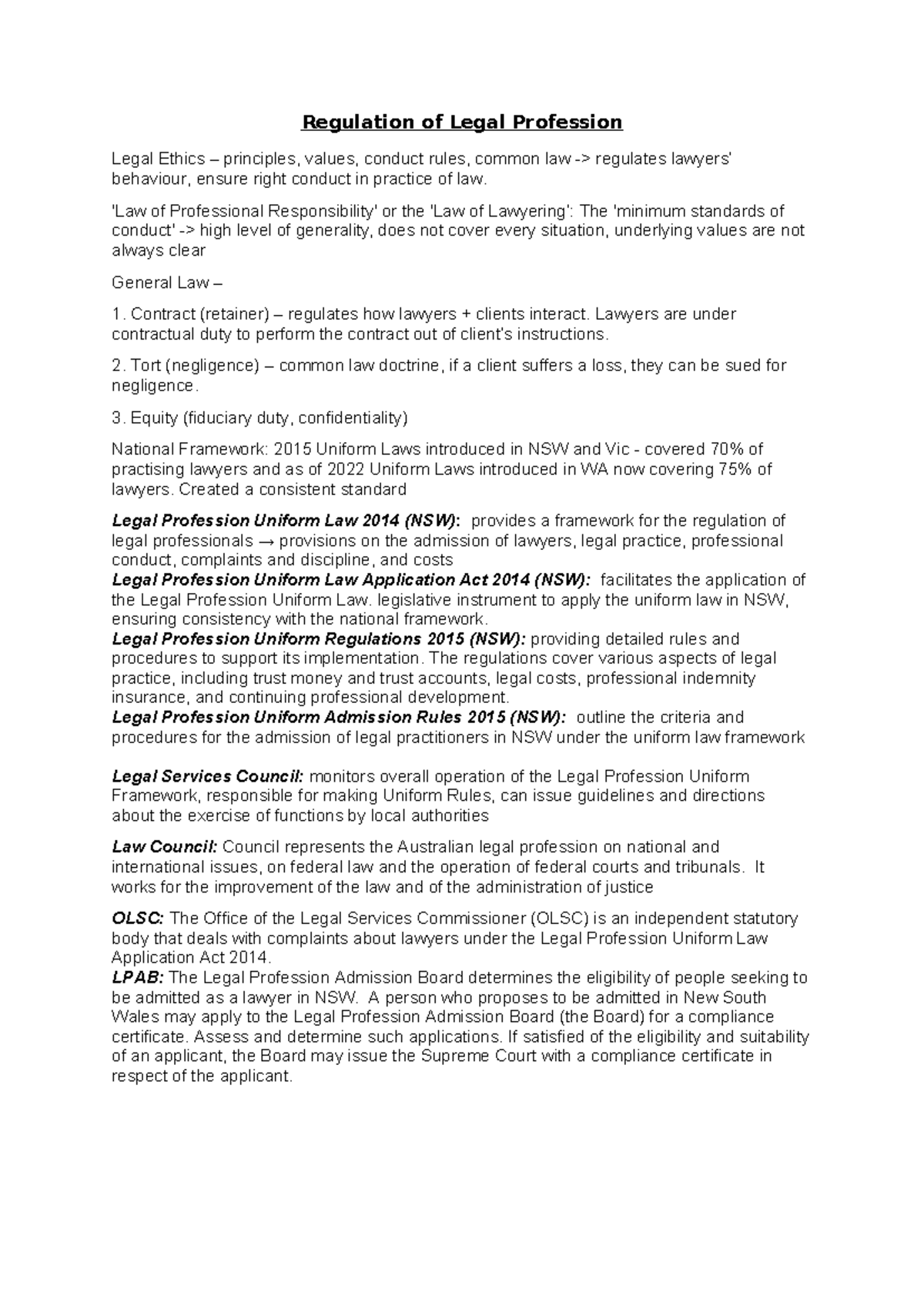 Regulation of Legal Profession: Legal Ethics & Conduct Rules Overview ...