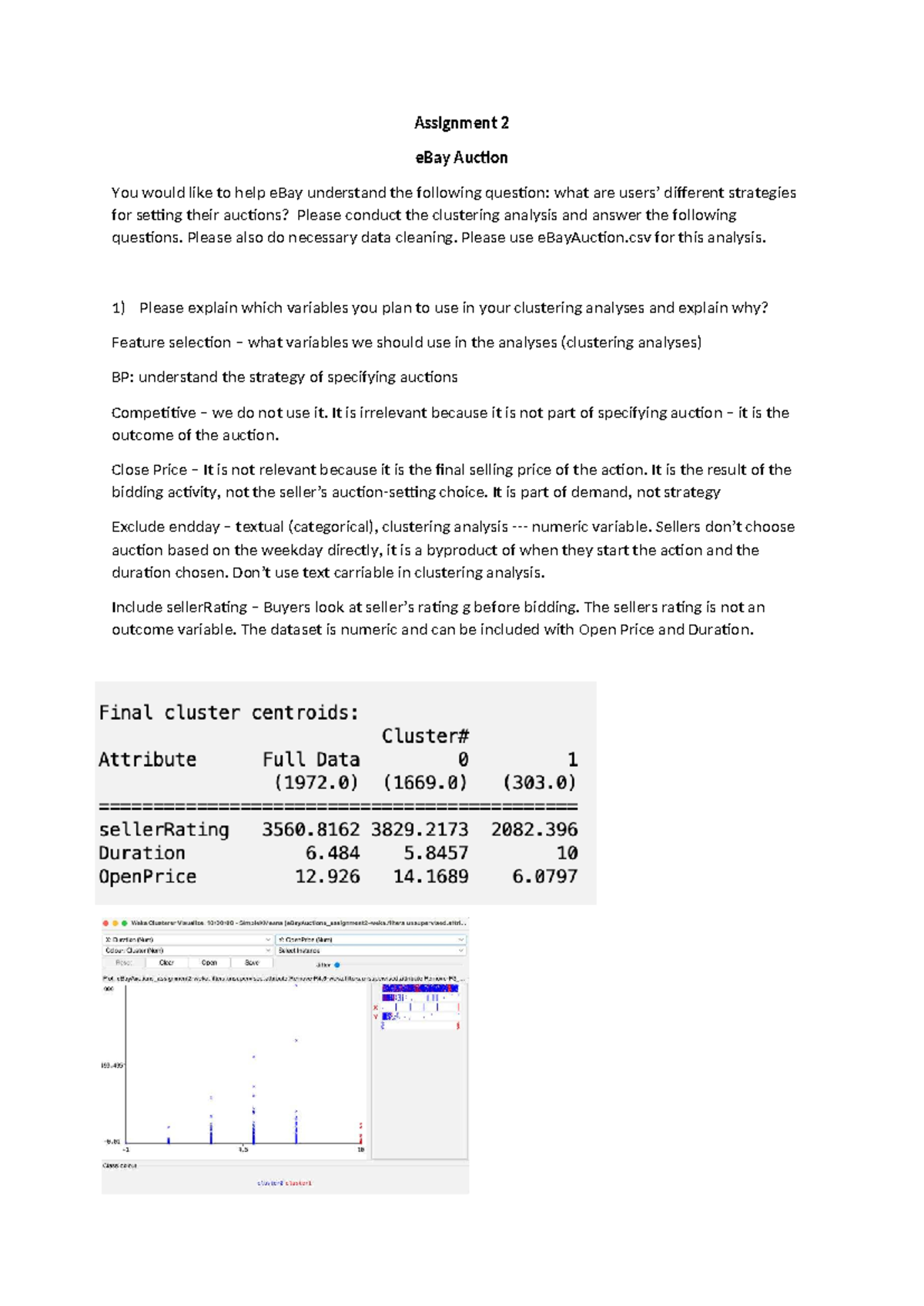 Assignment 2: Clustering Strategies for eBay Auctions Analysis - Studocu