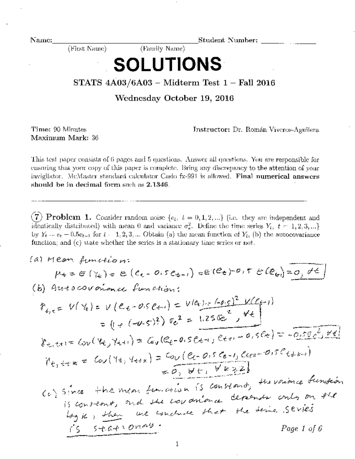 Stats 2D03 Sample Midterm Test 2 Practice Questions May 2025 - Studocu