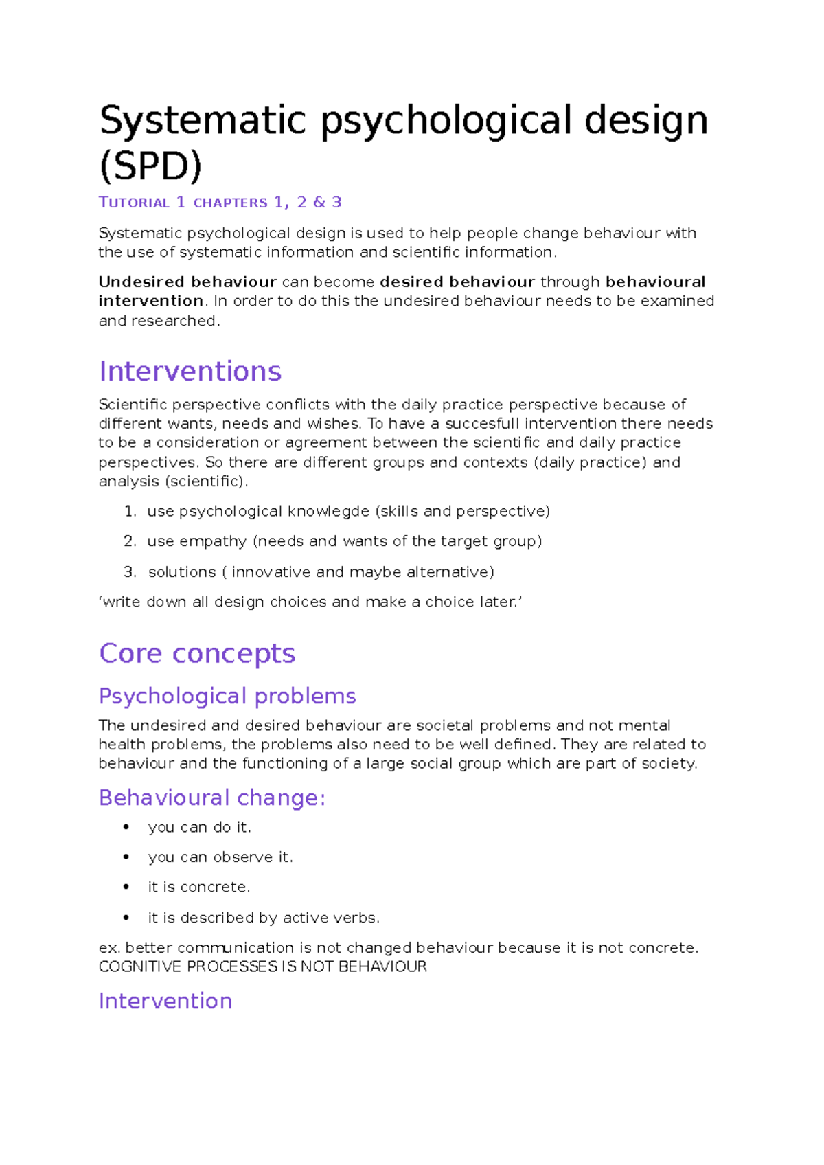 SPD Tutorial Notes: Chapters 1-3 Overview and Key Concepts - Studeersnel