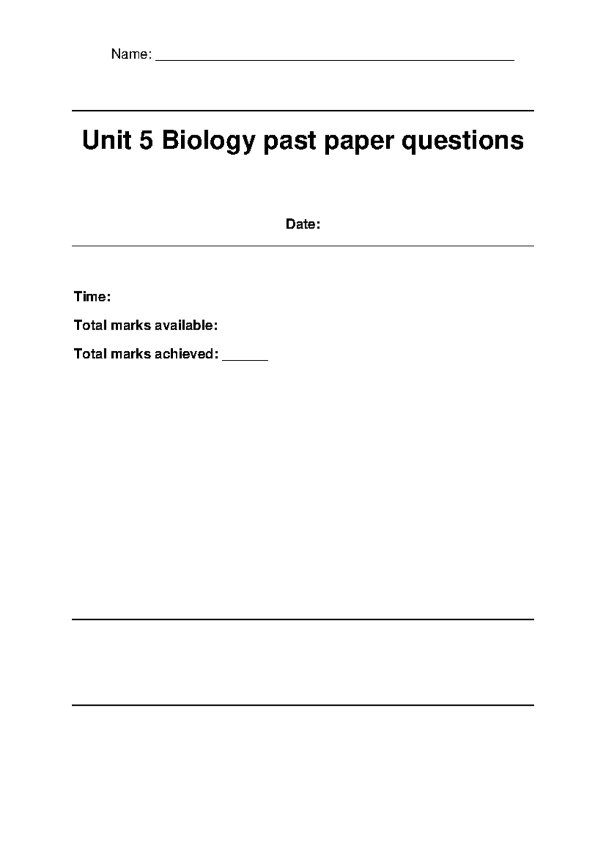 Unit 5 Biology Final Exam Practice Questions and Answers - Studocu