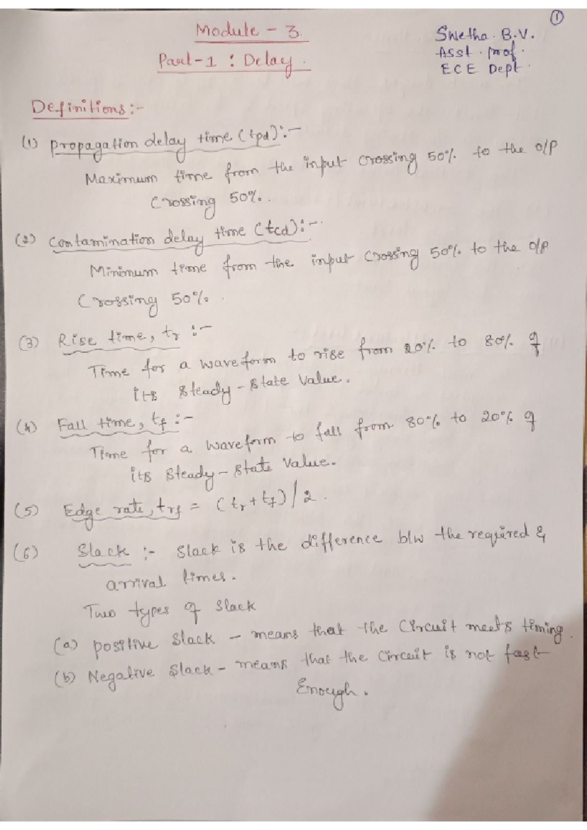 VLSI M3 Part A Delay Analysis and Optimization Notes - Studocu