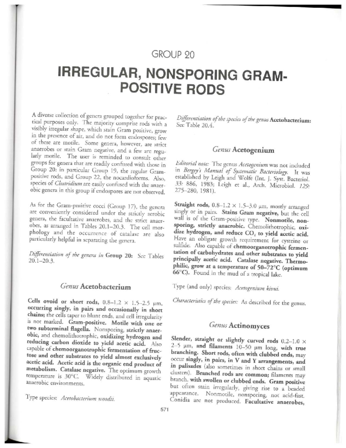 GROUP 20: IRREGULAR, NONSPORING GRAM-POSITIVE RODS OVERVIEW - Studocu