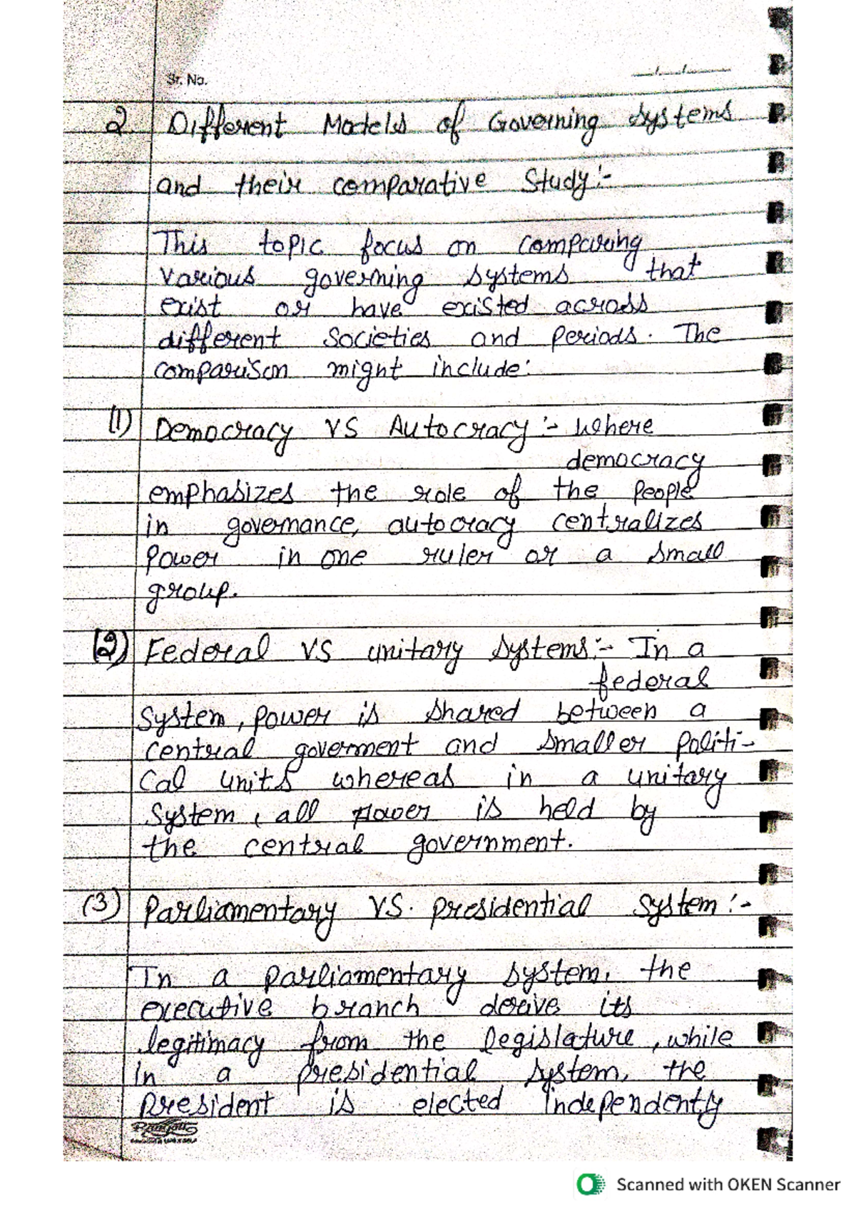 Unit 2 - Comparative Models of Governing Systems Notes - Studocu