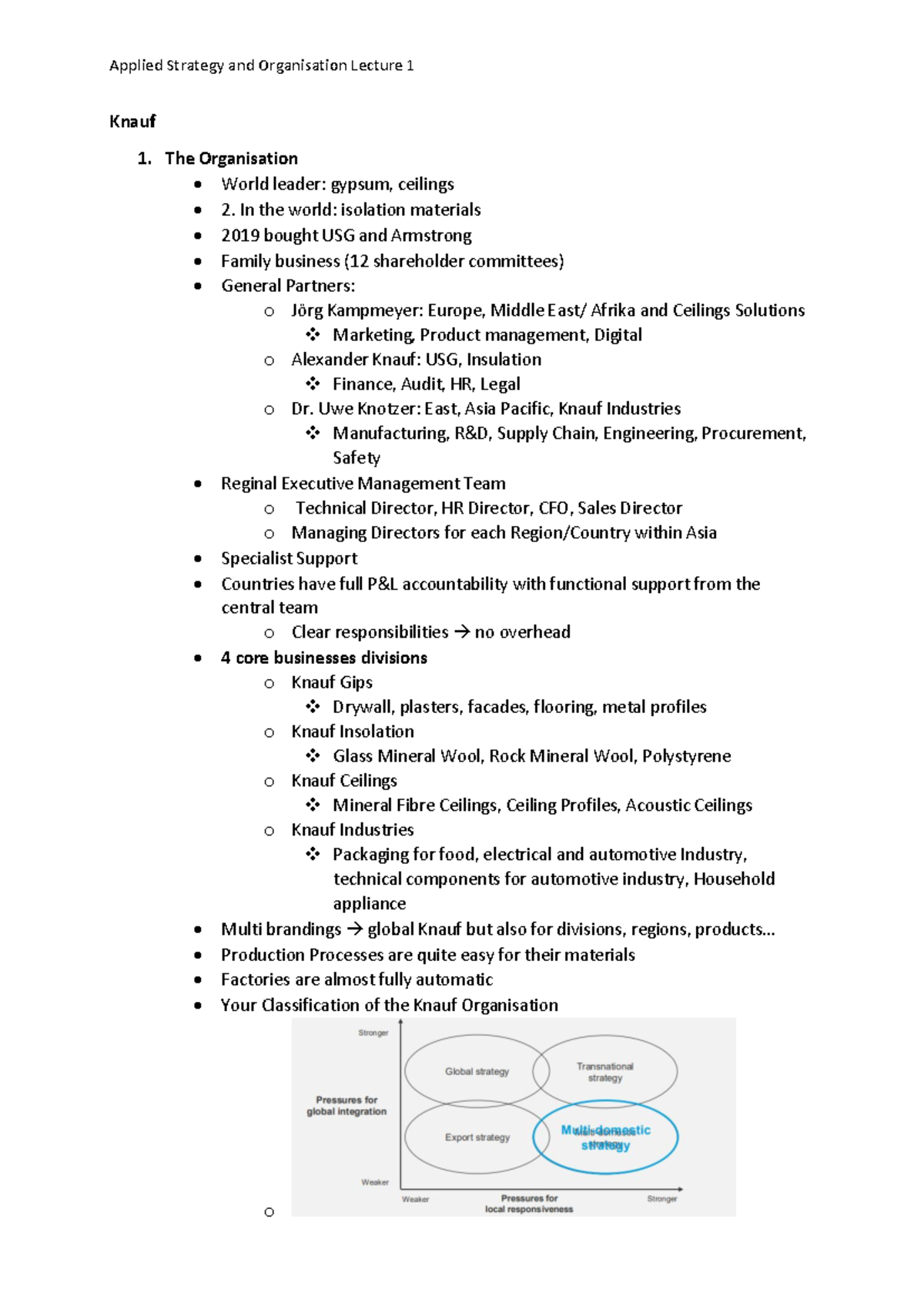 Applied Strategy and Organisation Lecture 1: Knauf Overview and ...