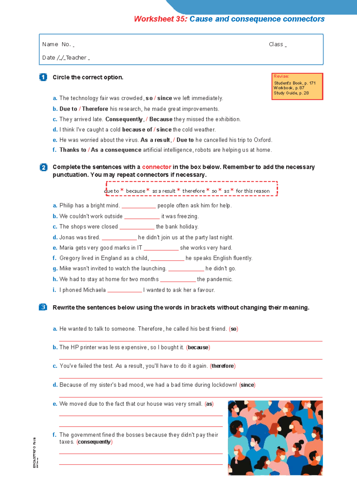 ENGA10: Worksheet 35 - Cause and Consequence Connectors - Studocu