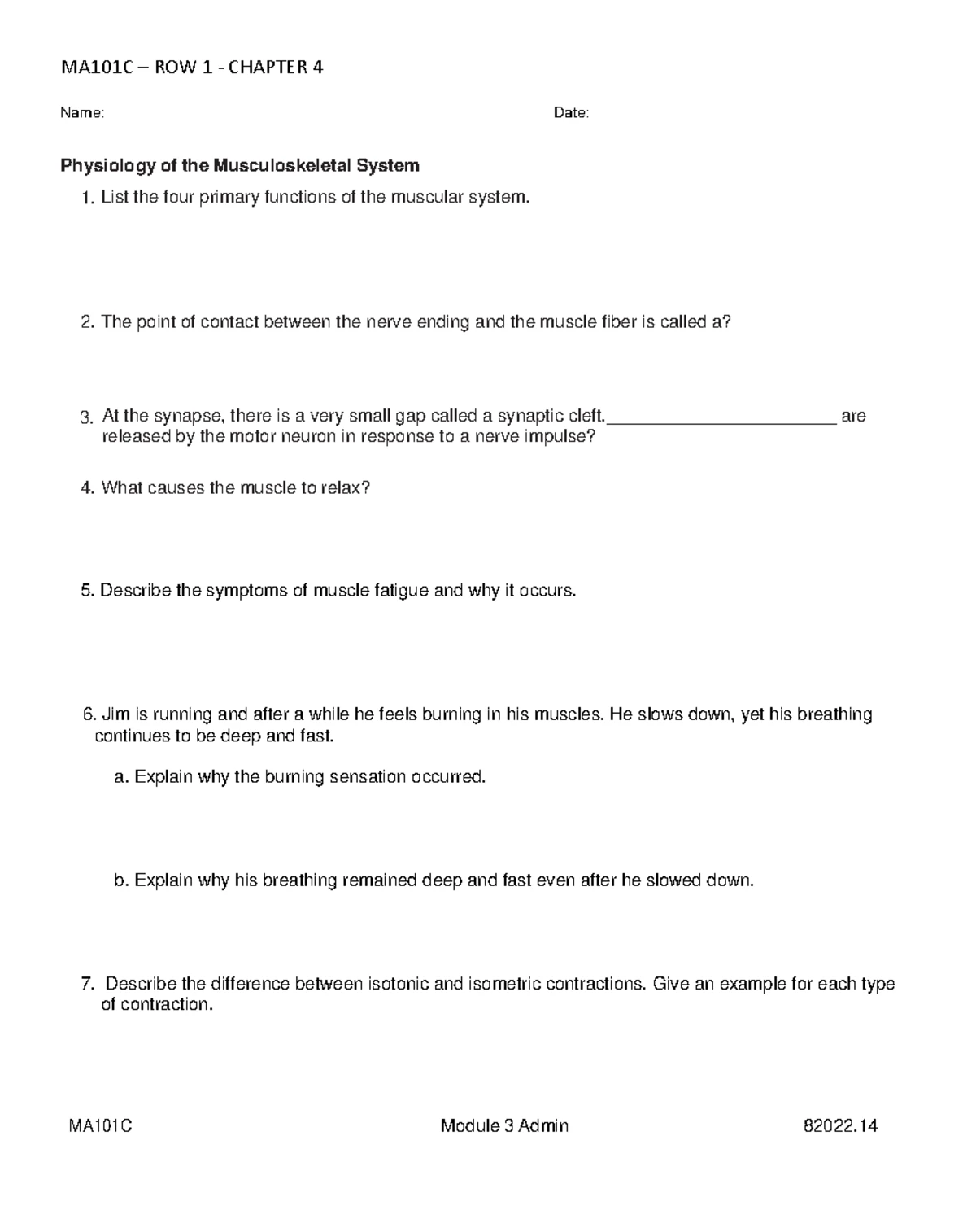 MA101 A ROW 1 Final Exam Notes on Chapters 1-2: Medical Terminology ...