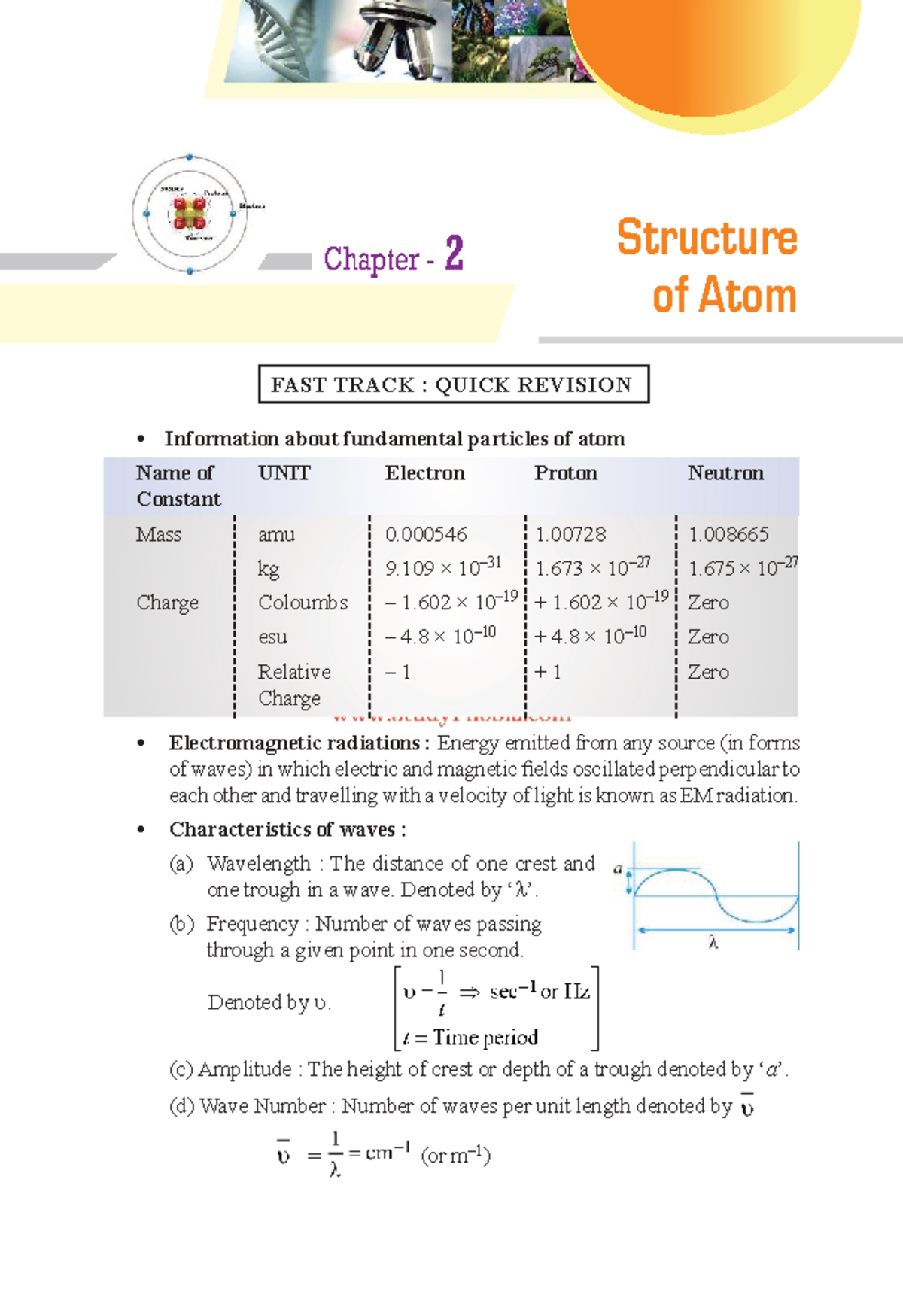 Structure of Atom - Chapter 2 Quick Revision for Class XI Chemistry ...