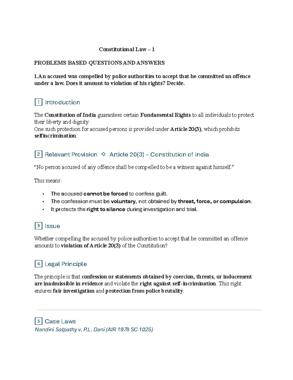 Constitutional Law 1: Problems, Questions & Answers on Rights ...