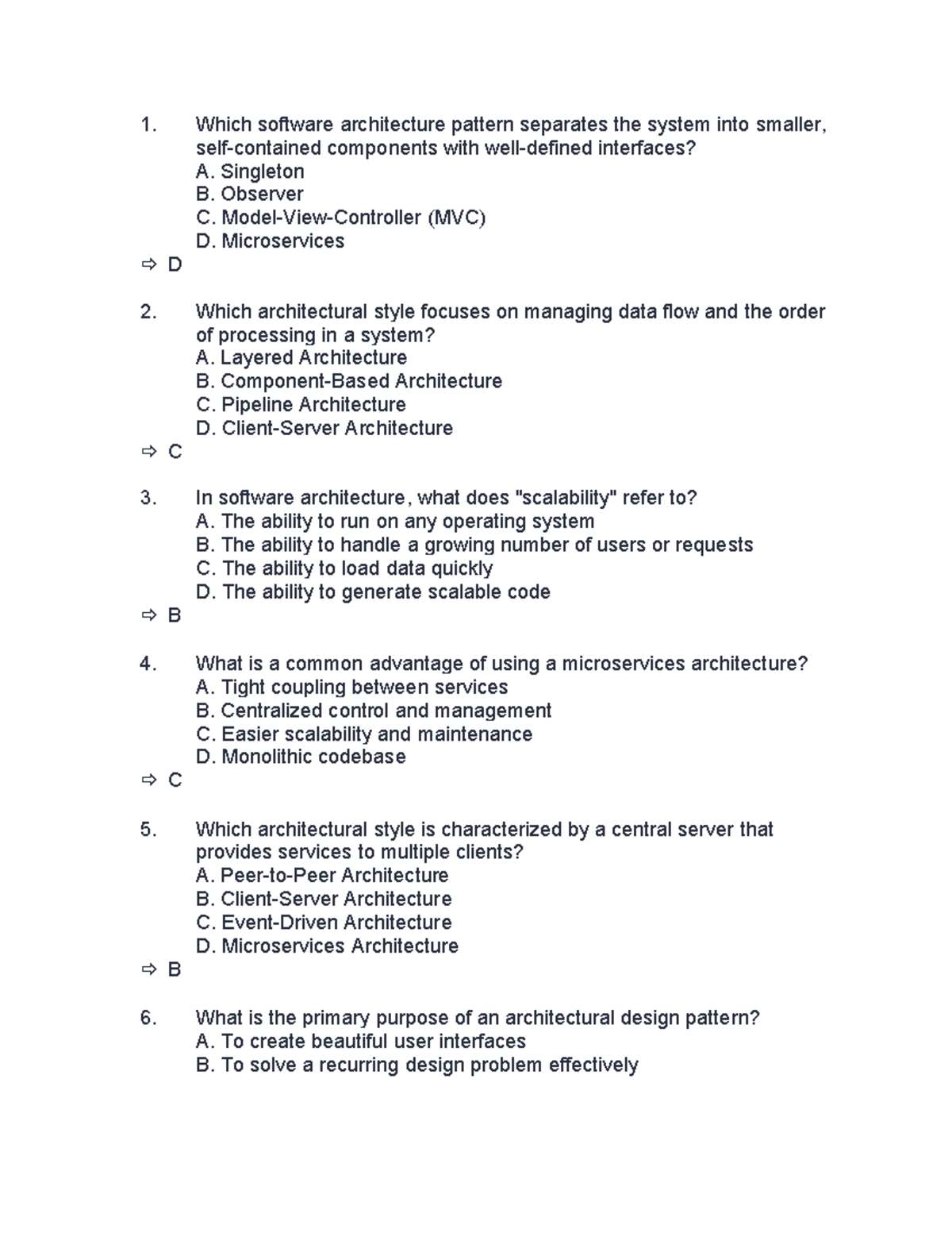 Progress Test 03 - Software Architecture Concepts - Studocu