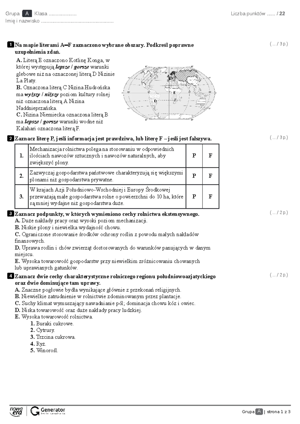 Bliżej Geografii 2 Sprawdzian Rozdział 1 www.studocu.com