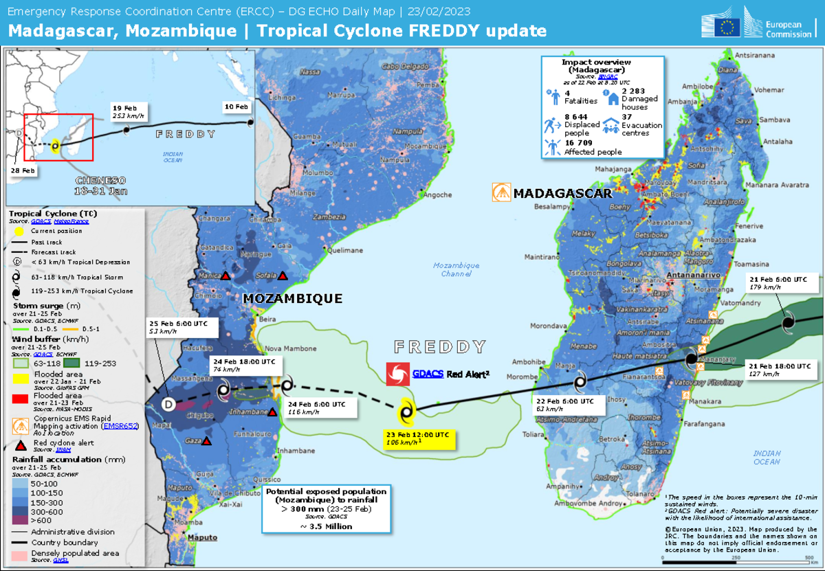 ECDM 20230223 TC Freddy Update: Emergency Response Map & Impact ...