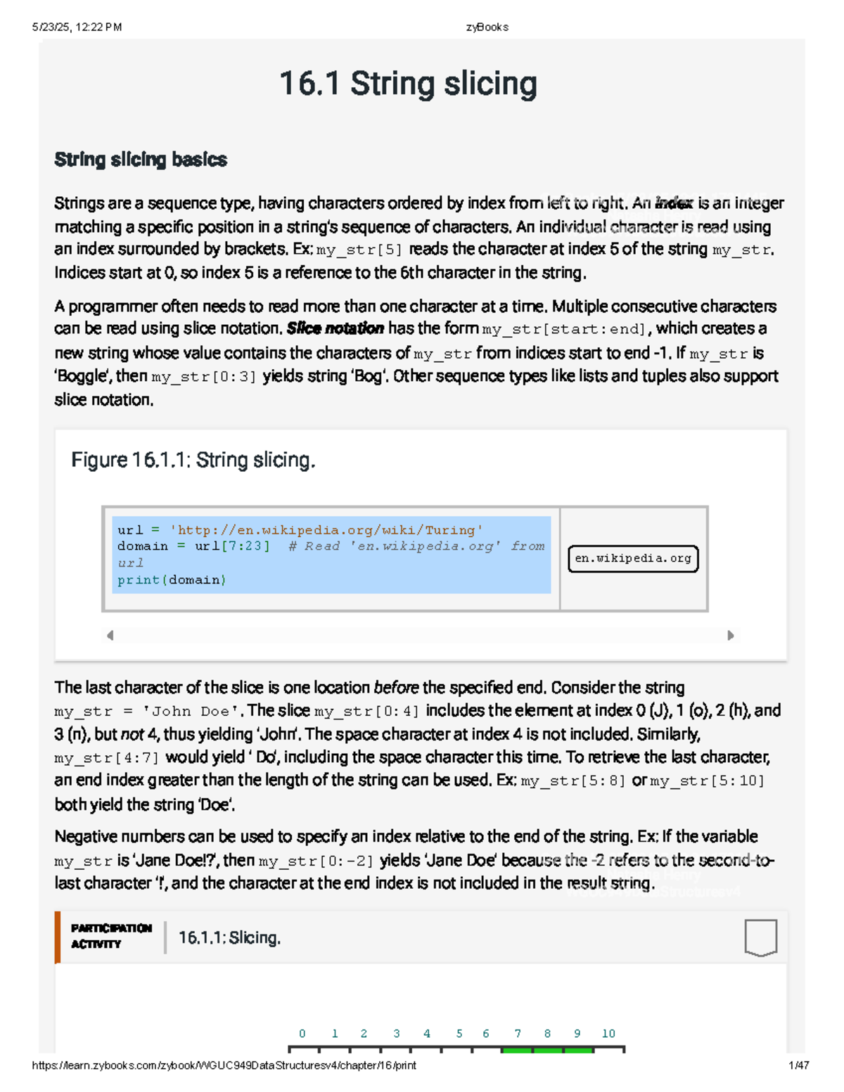 WGUC949 Data Structures - String Slicing & Formatting Activities - Studocu