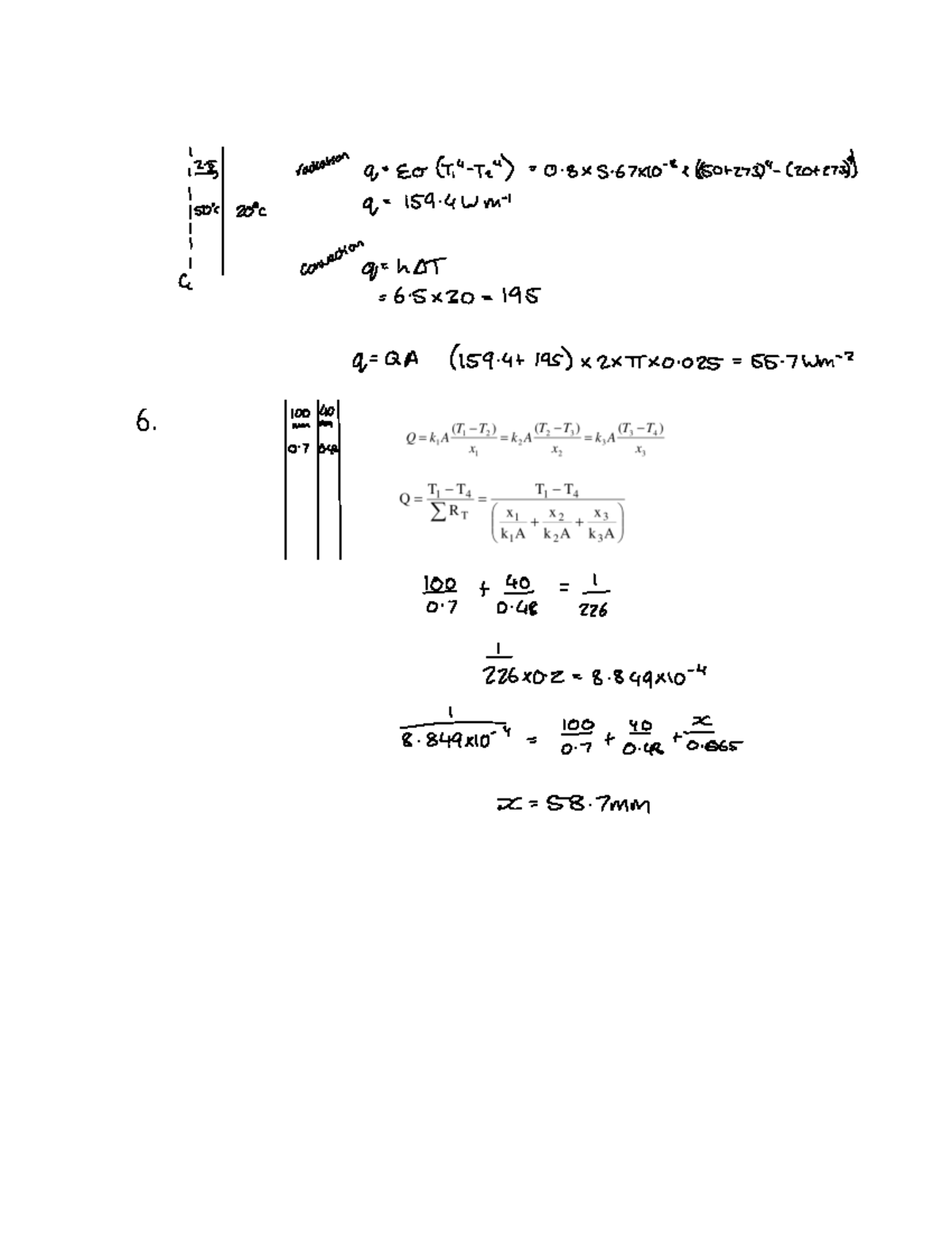 Radiation and Heat Transfer Calculations - Example Paper 5 - Studocu