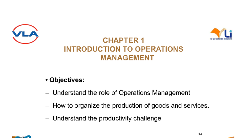 CHAPTER 1: INTRODUCTION TO OPERATIONS MANAGEMENT - Key Concepts and ...