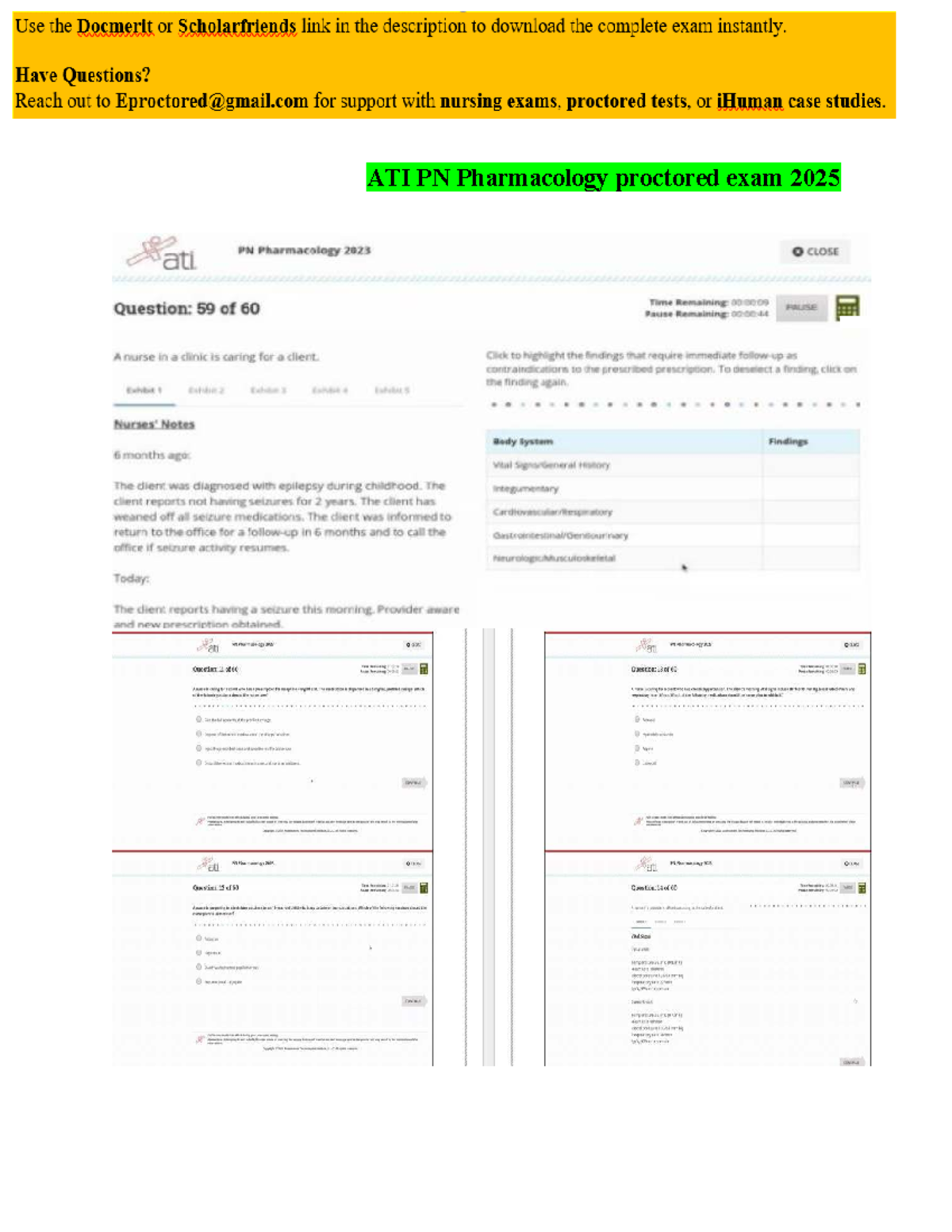 ATI PN Pharmacology Proctored Exam 2025 Complete NGN Based Review with ...