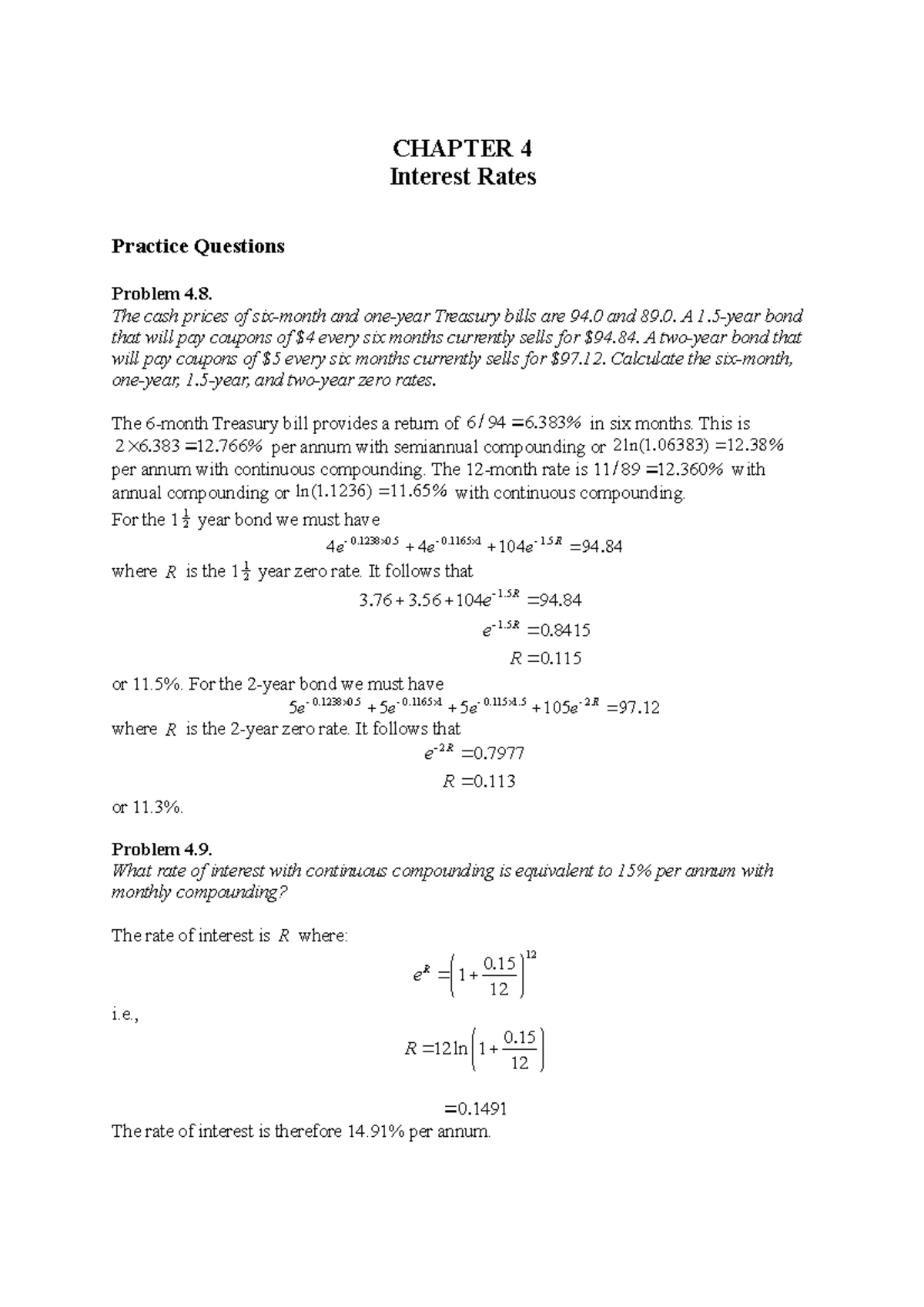 Problem Solutions Fundamentals of Futures and Options Markets 7e by ...