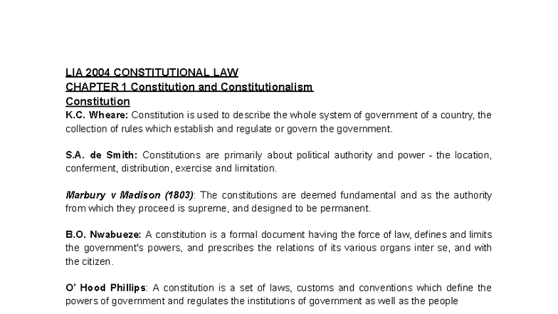 LIA 2004 Constitutional Law - Key Concepts and Case Studies - Studocu