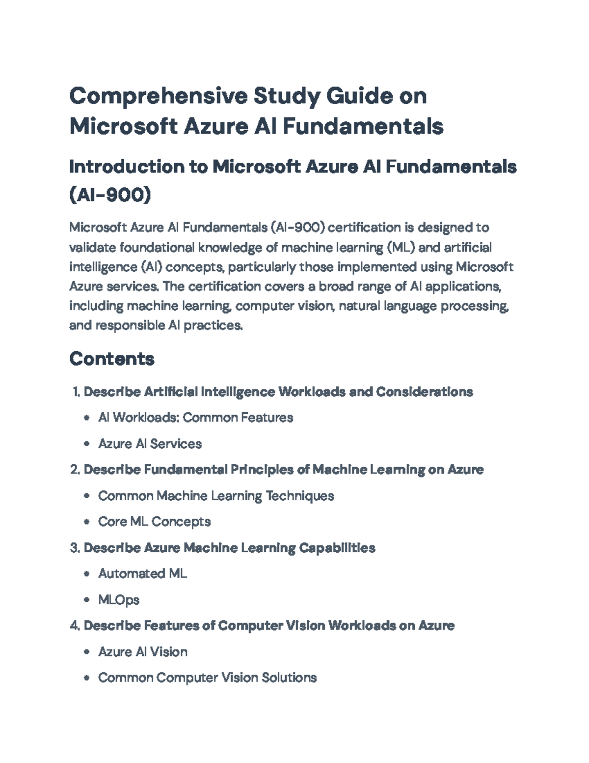 Microsoft Azure AI Fundamentals Certification Study Guide (AI-900 ...