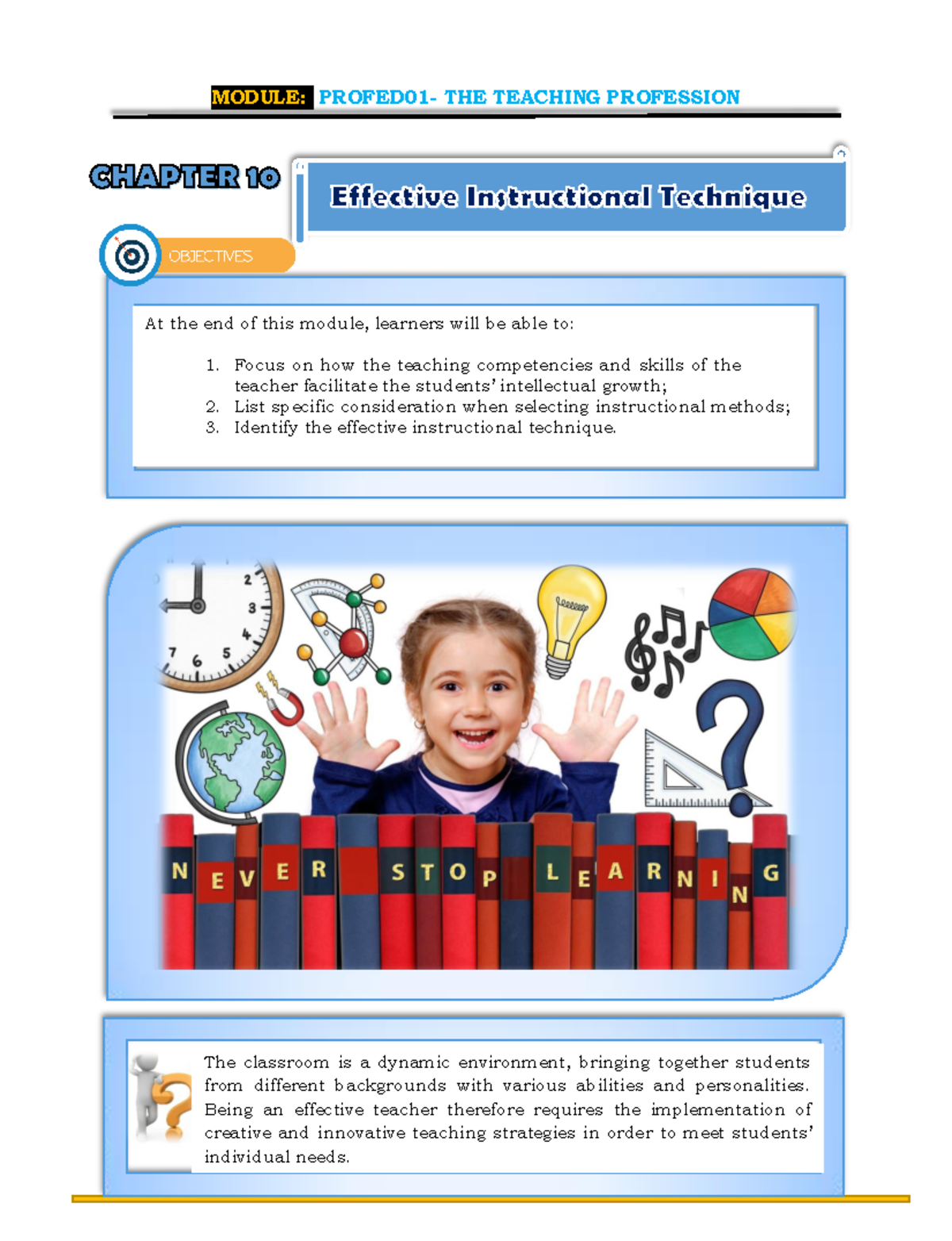 Chapter 10 - Effective Instructional TechniquEffective Instructional ...