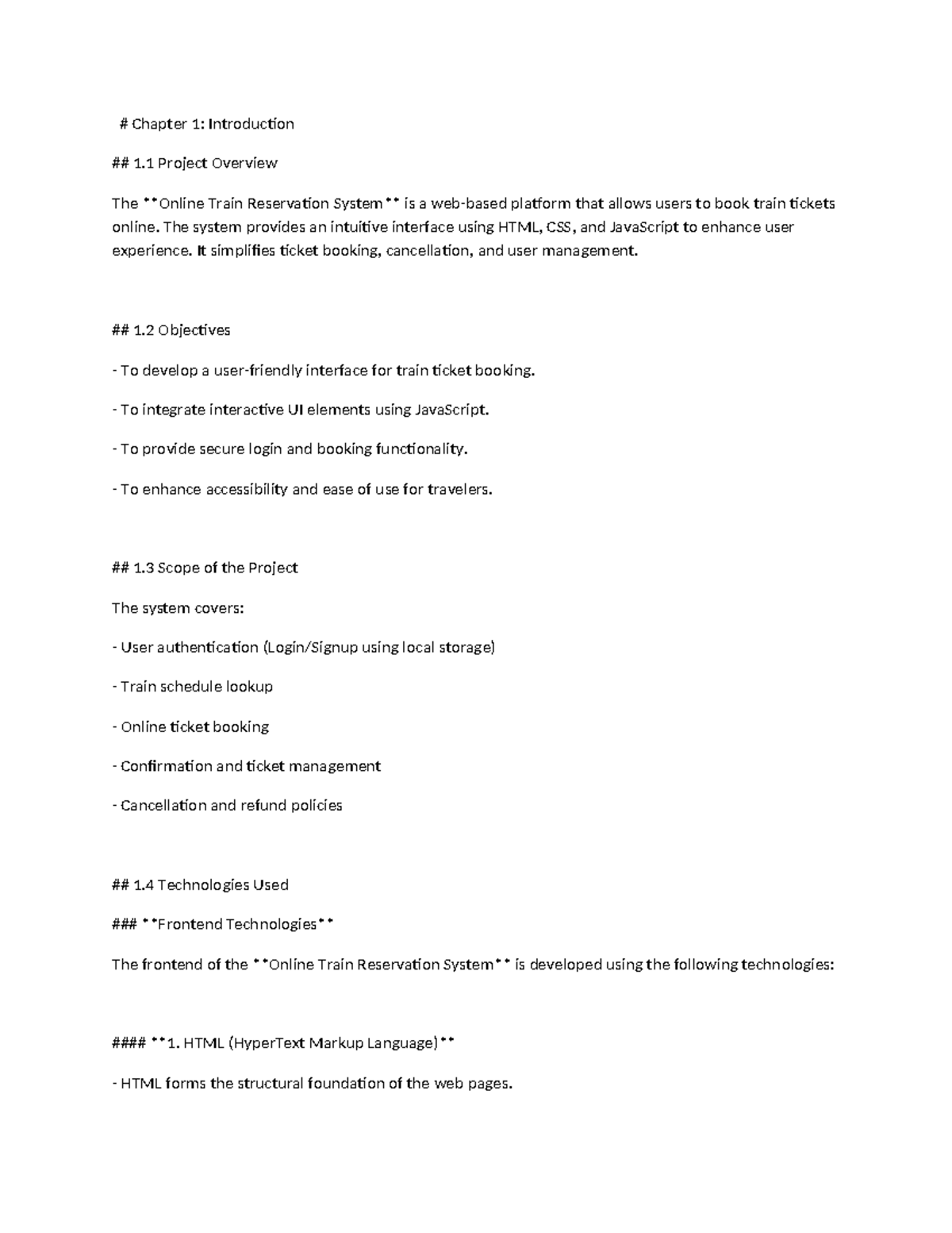 CSS Project 2: Chapter 5 - Train Reservation System Implementation ...