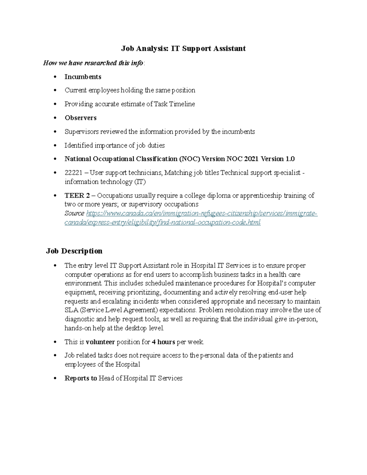 IT+Office Assistant - Report - Job Analysis: IT Support Assistant How ...
