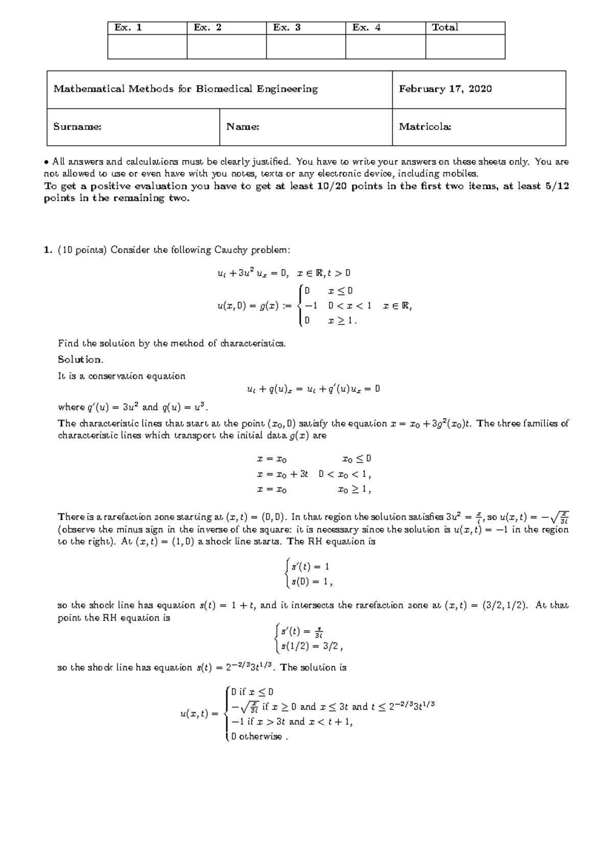 Mathematical Methods for Biomedical Engineering - Tema d'Esame (17-02 ...