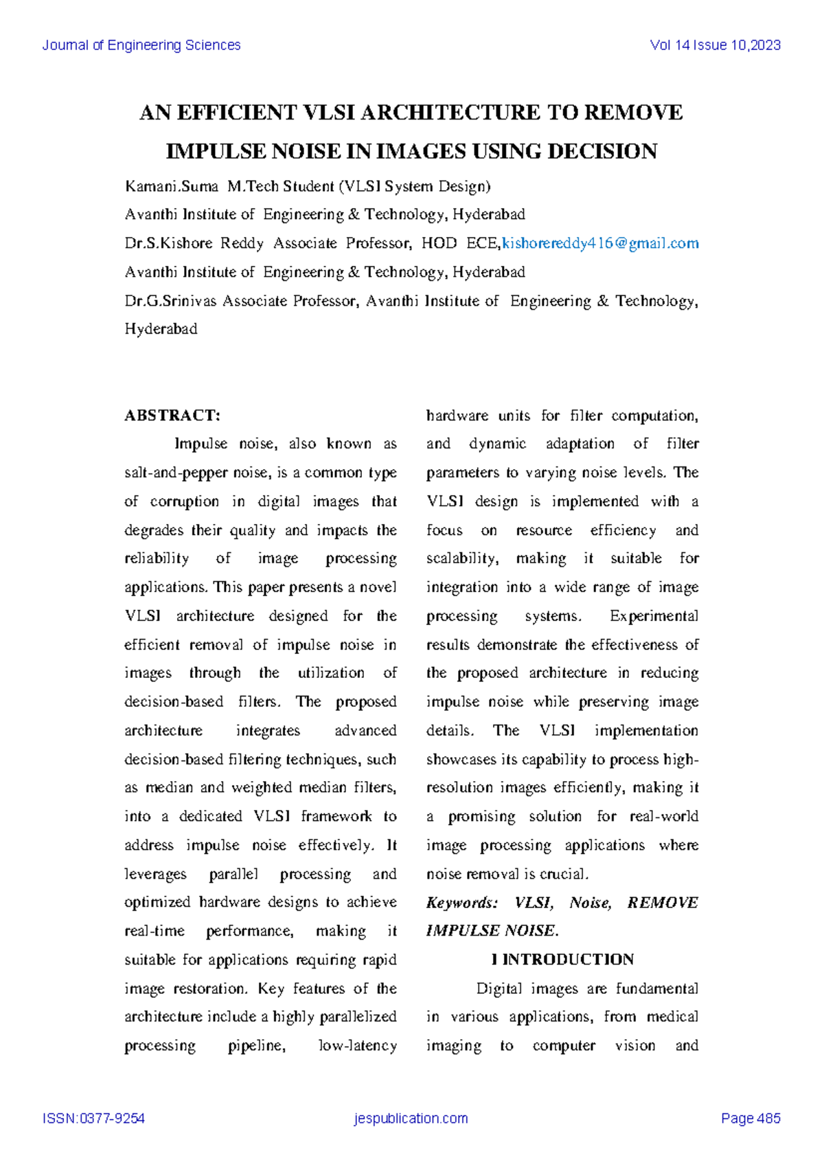 2023-V14I10059 - Efficient VLSI Design for Impulse Noise Removal in ...