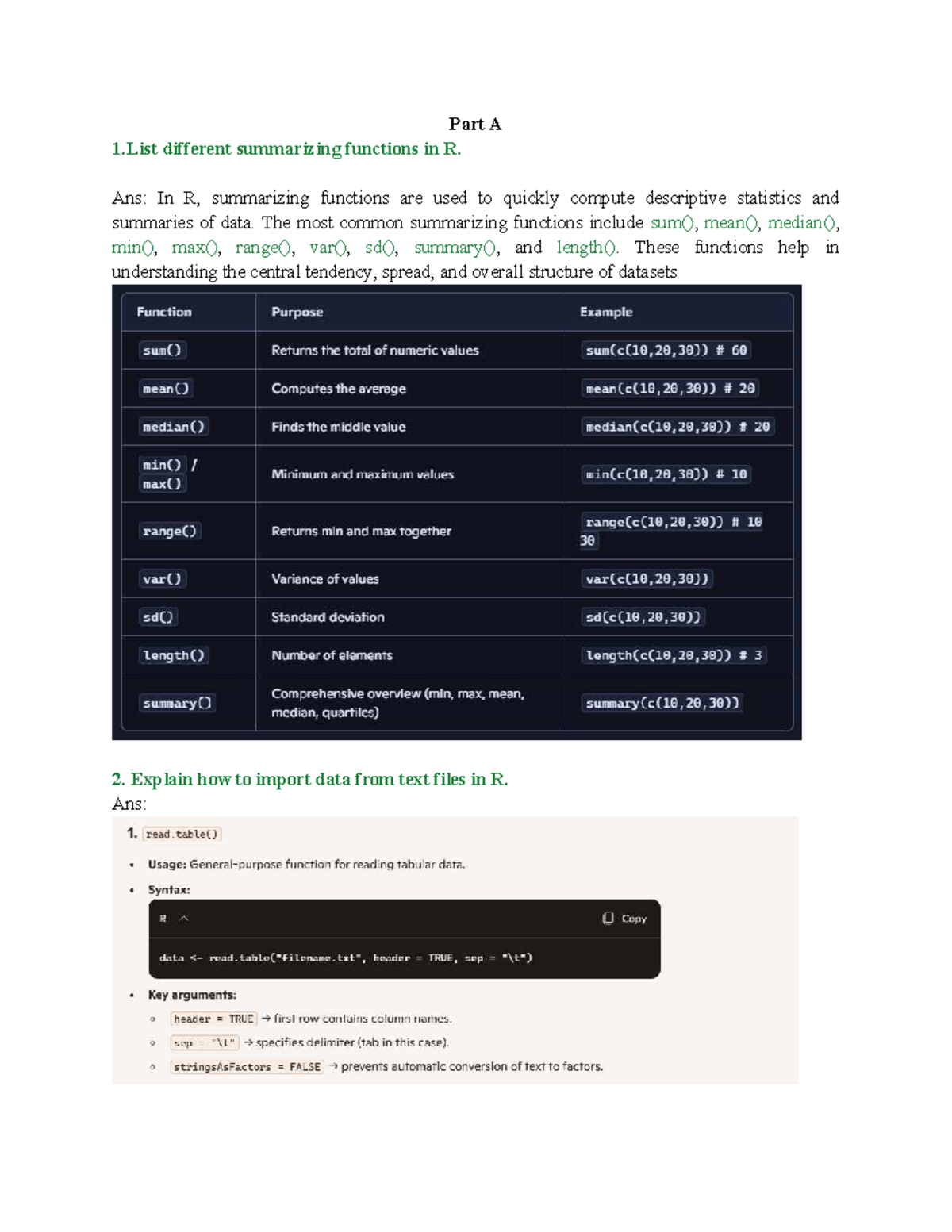 Module 2: R Programming Summary & Data Handling Notes - Studocu