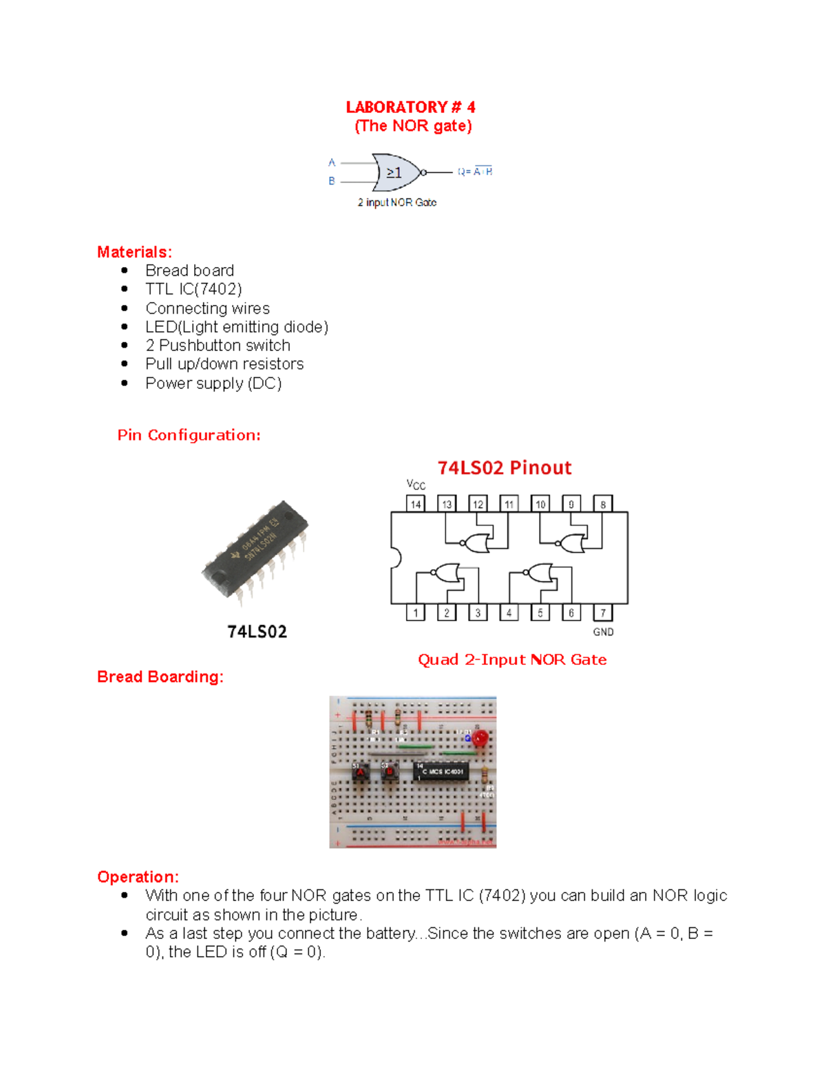 NOR GATE sample circuit - System Integration and Architecture - Studocu