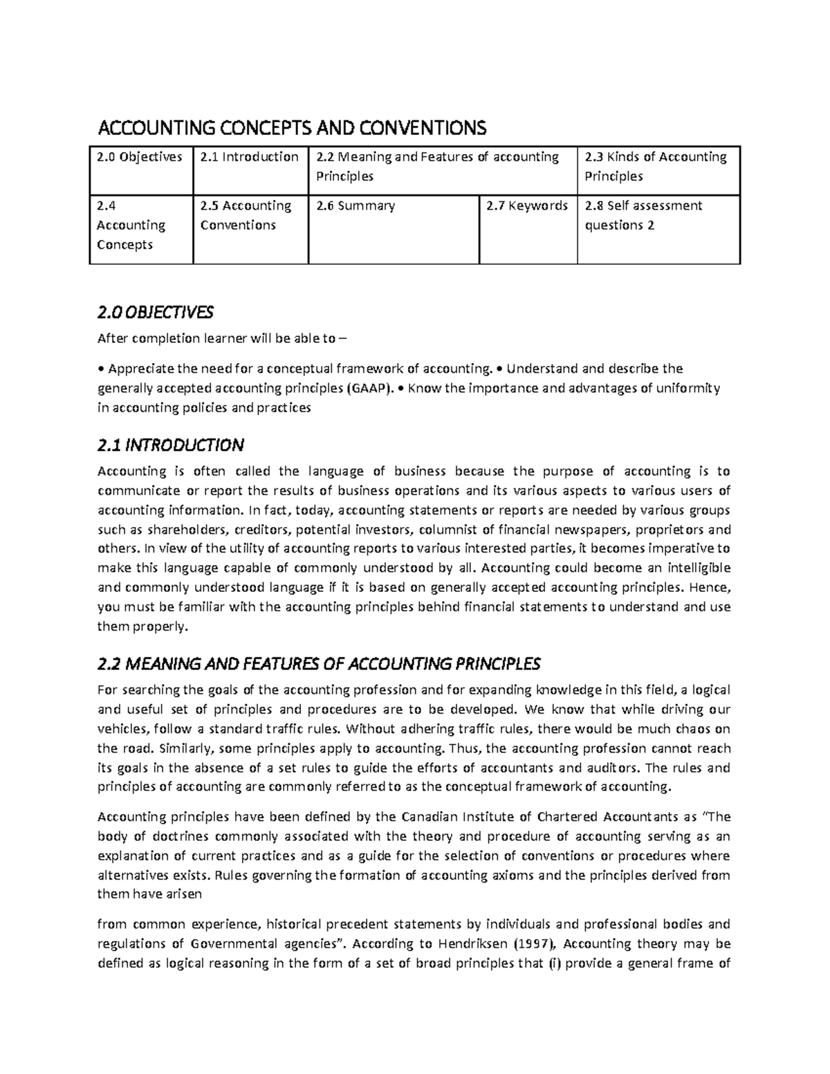Accounting Concepts and Conventions Overview - ACC 101 Notes - Studocu