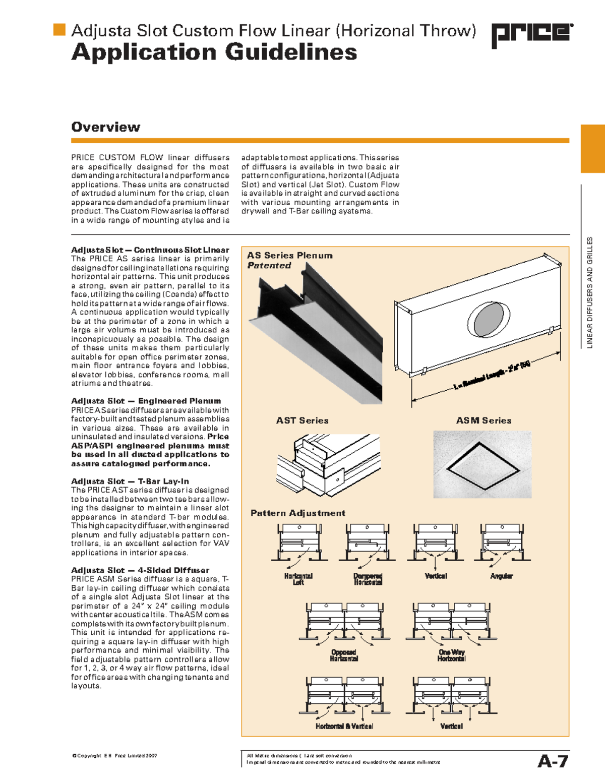 ASP Series Custom Flow Linear Diffuser Application Guidelines - Studocu