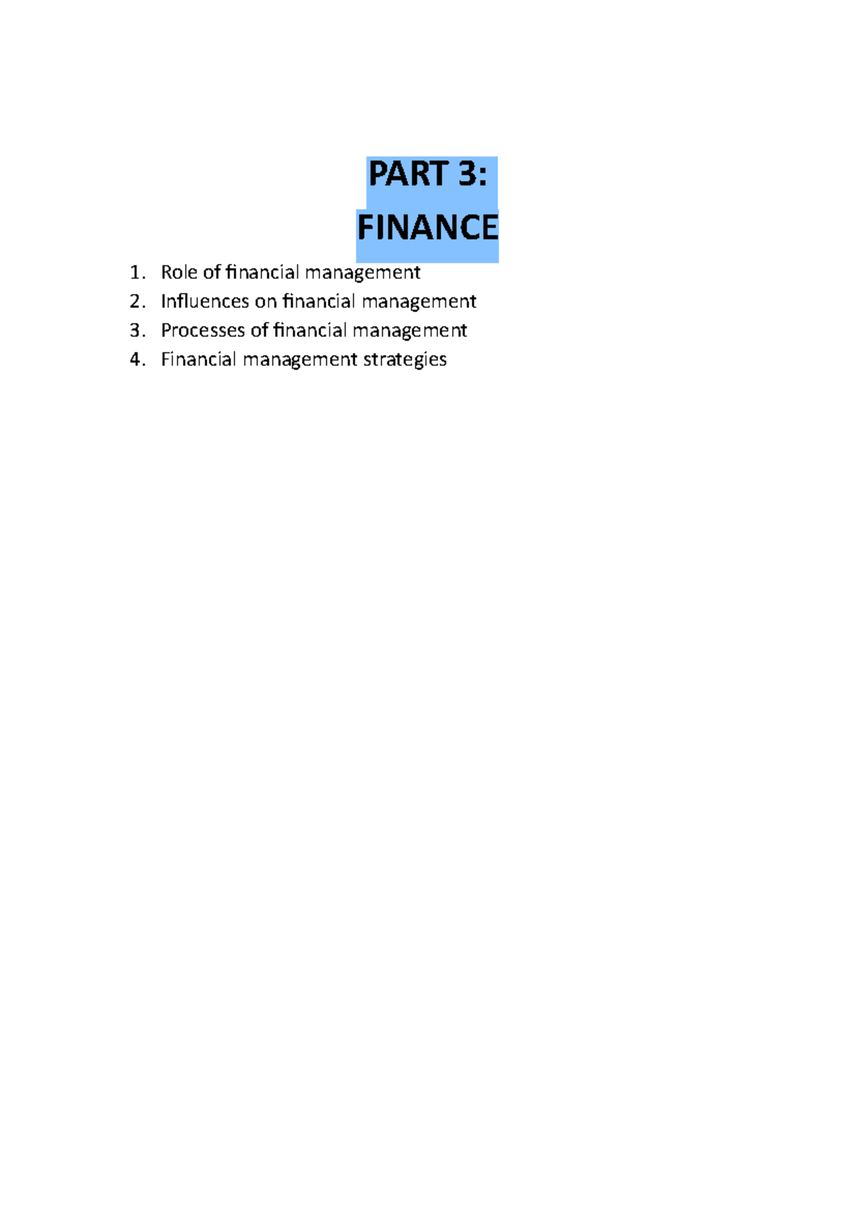Business Finance Notes: Key Concepts and Strategies (FIN 101) - Studocu