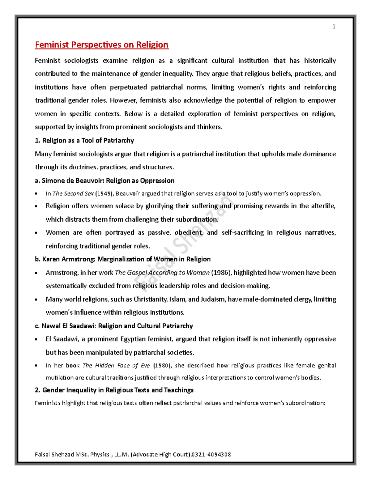Feminist Perspectives on Religion: Exploring Gender Inequality and ...