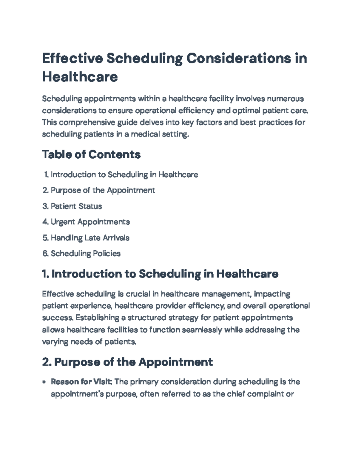 Effective Scheduling Strategies in Healthcare Management - Guide ...