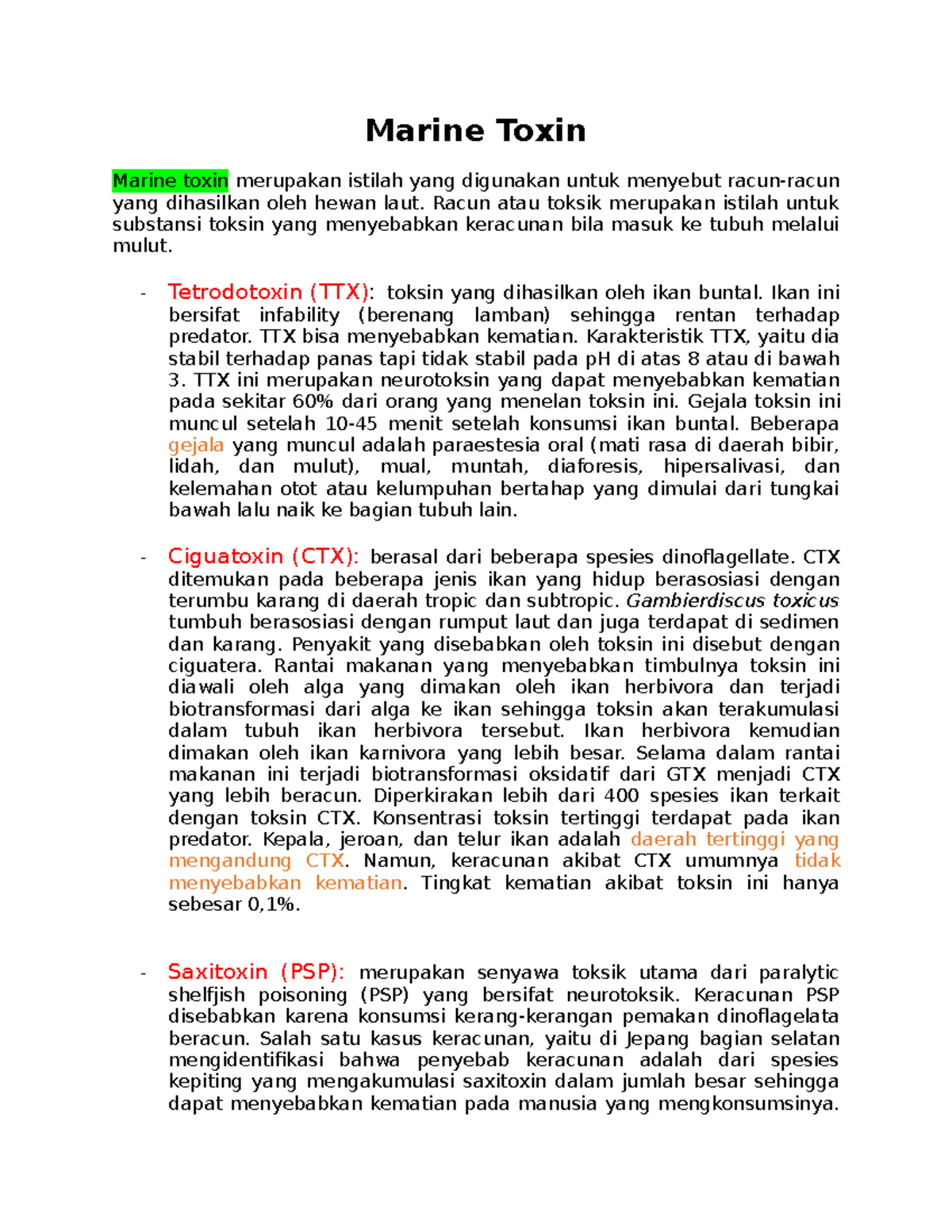 Studi Toksin Laut: Jenis-Jenis Racun …