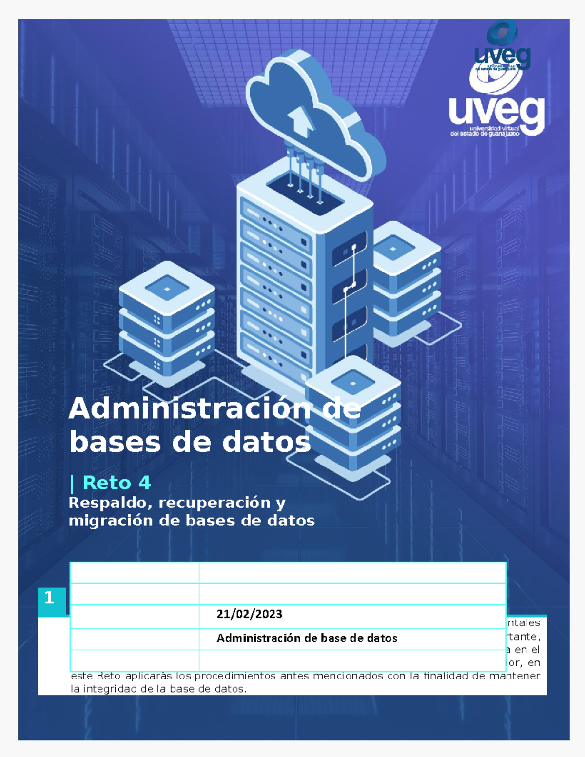Reto 4: Respaldo y Migración de Bases de Datos - Unidad 3 - Document Preview