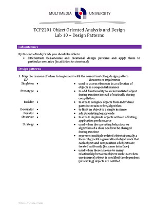 Assignment - Assigment for OOAD - Assignment for TCP2201 Object ...