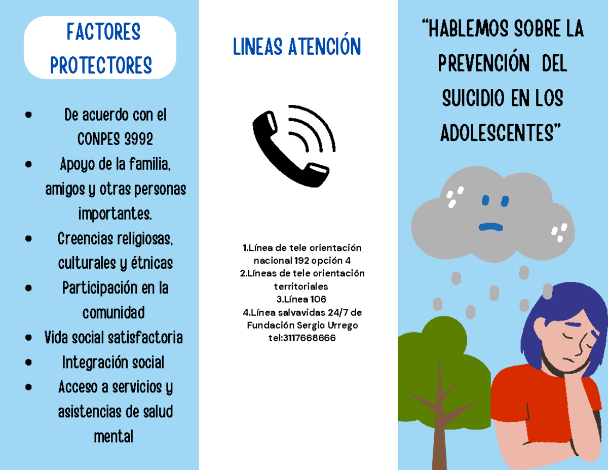 Folleto OMI INEEIII: Prevención del Suicidio en Adolescentes - Studocu