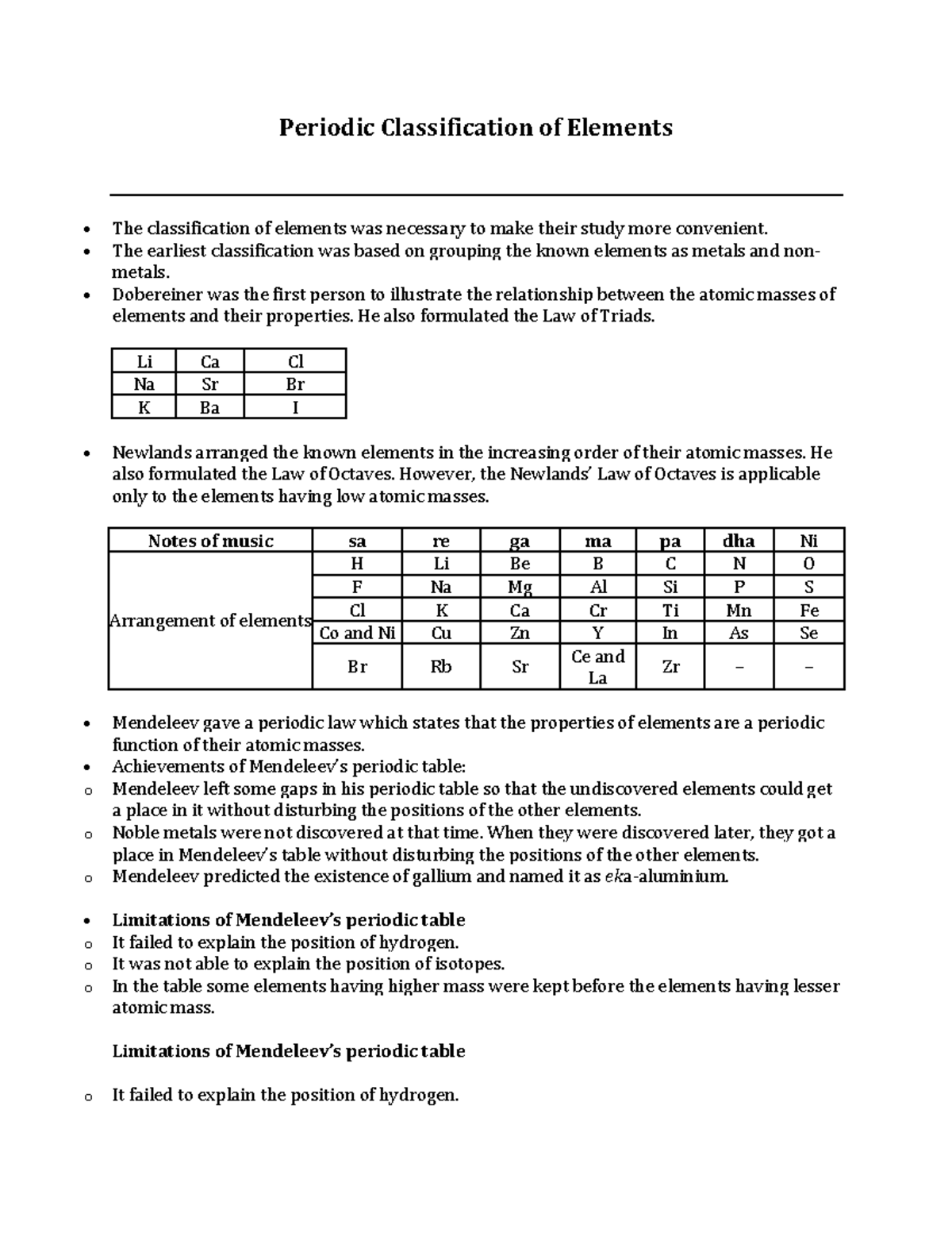 Periodic classification of elements - Periodic Classification of ...