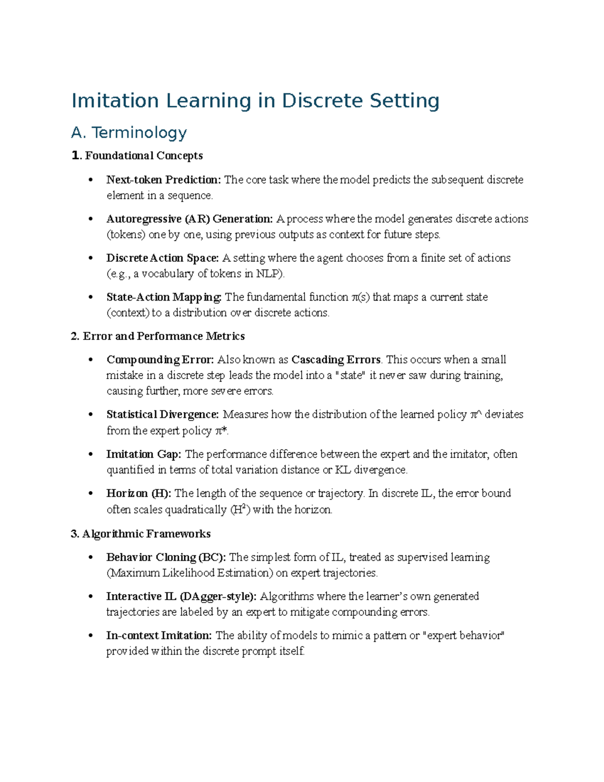 Imitation Learning in Discrete Settings: Key Concepts & Frameworks ...