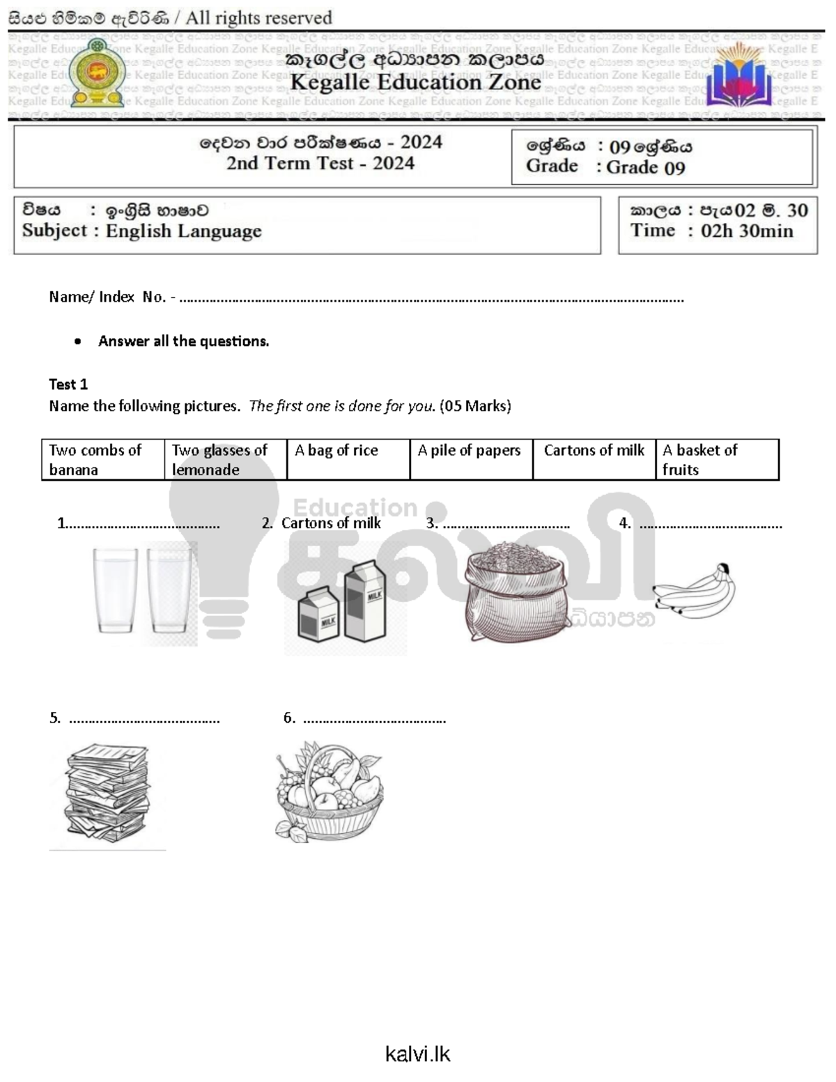 Grade 9 English Term 2 Test Series 2024 - Studocu