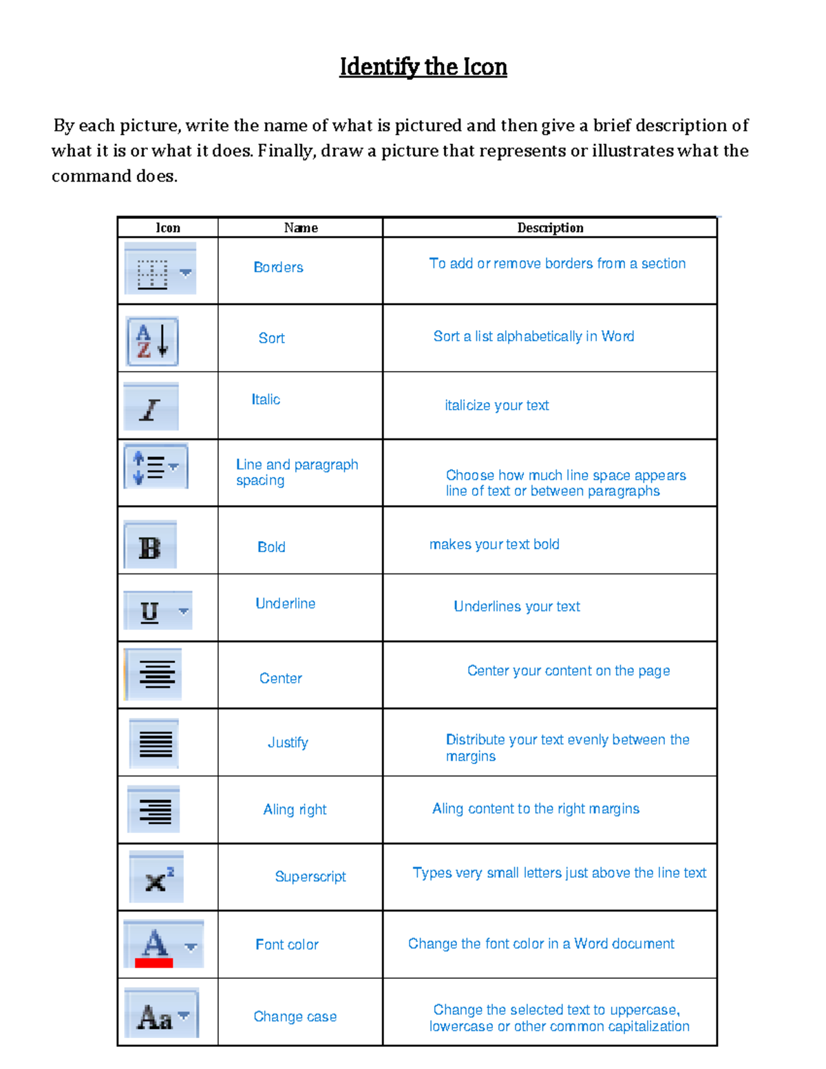 Identifying Icons and Their Functions - Answers for CS101 - Studocu