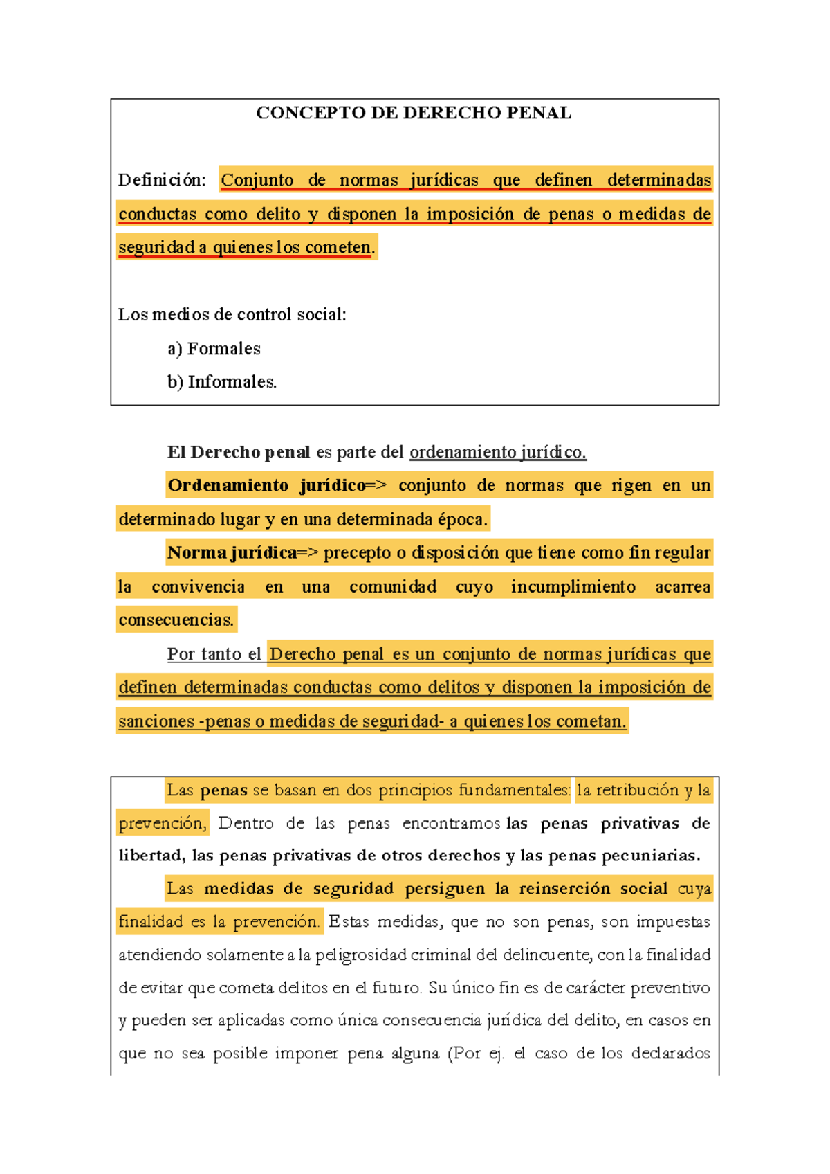 TEMA 1: CONCEPTO Y FUNCIONES DEL DERECHO PENAL - Studocu
