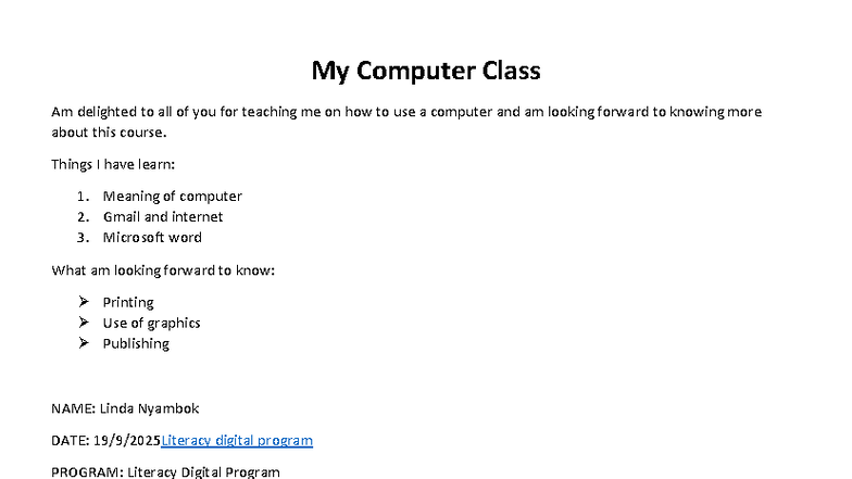Margins - computer assesment - computer science - My Computer Class Am ...