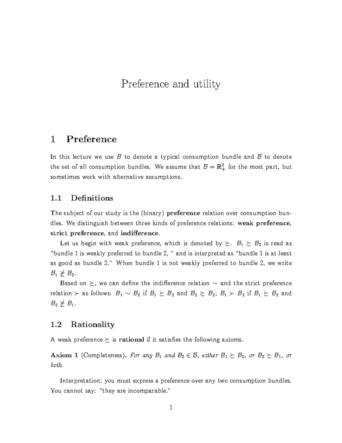 Economics 101 Lecture: Understanding Preference and Utility Relations ...