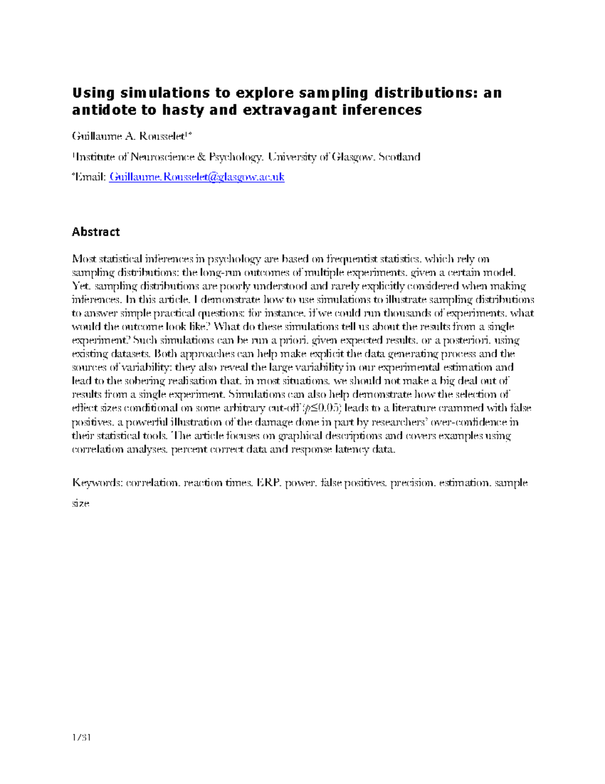 Exploring Sampling Distributions Through Simulations: A Practical Guide ...